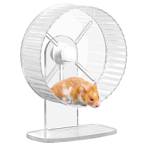 Hamsterrad 21cm Laufrad Hamster Mit Verstellbarem Ständer, Silent Hamster Rad Leise Hamster Spielzeug Lustiges Hamsterlaufrad Silent Wheel Für Hamster, Rennmäuse, Mäuse, Chinchillas, Andere Kleintiere von BORDEAG