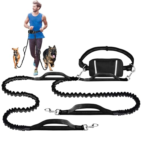 Joggingleine Hunde, Freihändige Hundeleine, Bauchgurt Hundeleine Freihändig Laufleine Für 2 Hunde Leine Hund Mit Bauchgurt, Reflektierende Nähte, Übungsleine Mit Dual Griffe, Zum Joggen Laufen Wandern Joggingleine Hunde, Freihändige Hundeleine, Bauchgurt Hundeleine Freihändig Laufleine Für 2 Hunde Leine Hund Mit Bauchgurt, Reflektierende Nähte, Übungsleine Mit Dual Griffe, Zum Joggen Laufen Wandern von BORDEAG