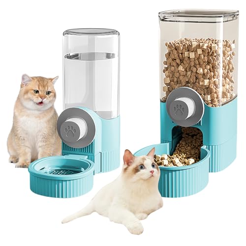 Kaninchenfutter Wasserspender - Automatischer Wasserspender 500ml, Automatischer Futterspender für Haustiere 1200ml, Hängend Haustier Wasserspender für Hamster Kaninchen Eichhörnchen Kleintiere von BORDEAG