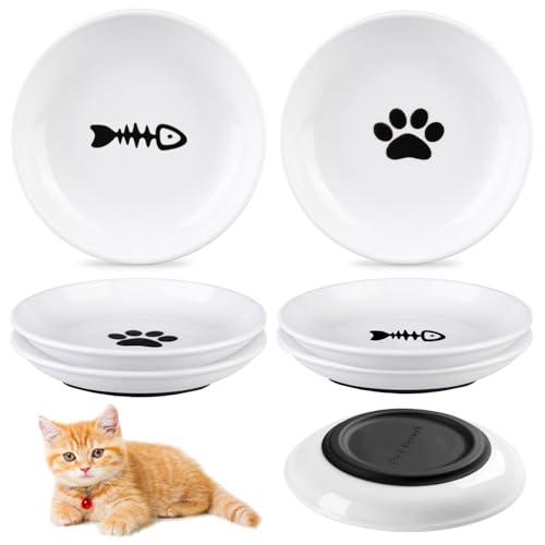 Katzennapf Aus Keramik, 6 Pcs Katzenfutterteller Aus Keramik, Futternapf Katzen, Katzennäpfe Keramik Napf Mit Rutschfester Matte Fressnapf Katze Nassfutternäpfe Für Katzen Flache Schalen Für Kätzchen Katzennapf Aus Keramik, 6 Pcs Katzenfutterteller Aus Keramik, Futternapf Katzen, Katzennäpfe Keramik Napf Mit Rutschfester Matte Fressnapf Katze Nassfutternäpfe Für Katzen Flache Schalen Für Kätzchen von BORDEAG
