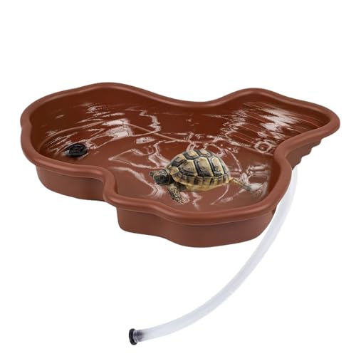 Reptilien-Badebecken, Schildkröten-Badebecken, Schildkröten Wasserschale, Reptilien Wasserschale Mit Drainage Reptilien Badebecken Reptilien-Wasserschale Für Schildkröten, Schlange, Gecko 31x25x5cm von BORDEAG