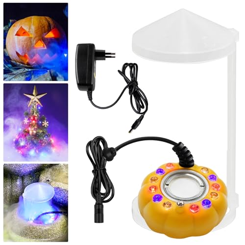 Ultraschall Vernebler, Ultraschall Nebelmaschine 12 LED, Nebler Ultraschalls Vernebler, Mist Maker Wassernebler Fogger Mit Abnehmbarem Spritzschutz, Ultraschallnebler Für Springbrunnen Teich (Gelb) von BORDEAG