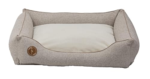 BORN2REST Hundebett, Hundesofa, Hundekissen, Hundekörbchen Abnehmbar und waschbar Bett für Hunde und Katzen in der Europäischen Union hergestellt (Beige, L 95 x 80 cm) von BORN2REST