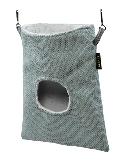 Kaninchen Heutasche Meerschweinchen Futterstation Futterspender Kleintiere Heutasche Futtersack für Hase Chinchilla Hamster Kleine Tiere (Mint, 24cm x 20cm) von BORN2REST