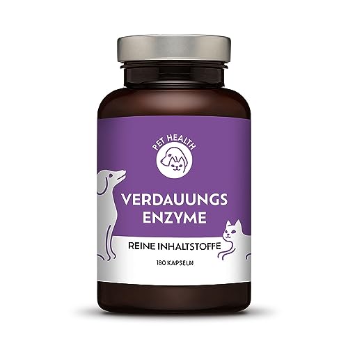 Naturliches Verdauungsenzyme Und Probiotika Kapseln für Hunde und Katzen - 0% schädliche Füllstoffe - Hund Darmflora aufbauen, verbesserte Verdauung & Immunsystem (180) von BOSCO PHARMA