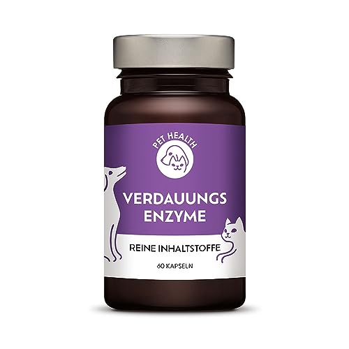 Naturliches Verdauungsenzyme Und Probiotika Kapseln für Hunde und Katzen - 0% schädliche Füllstoffe - Hund Darmflora aufbauen, verbesserte Verdauung & Immunsystem (60) von BOSCO PHARMA