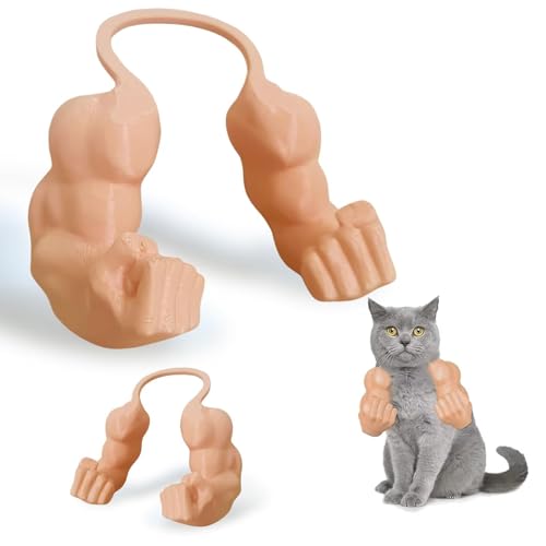 BOSENIYU 3D-gedruckter Katzen-Muskelarm, lustiges Halloween-Kostüm, Requisite zum Aufhängen, Katzenhalsarm für Haustier, Cosplay (Rosa) von BOSENIYU