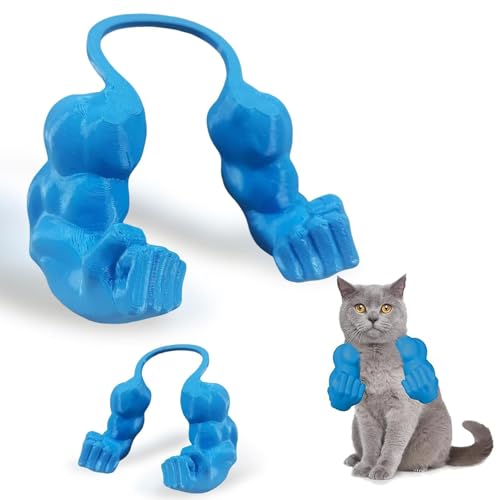 BOSENIYU 3D-gedruckter Katzen-Muskelarm, lustiges Halloween-Kostüm, Requisite zum Aufhängen, Katzenhalsarm für Haustier, Cosplay. (Blau) von BOSENIYU