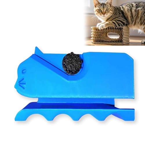 BOSENIYU Kartonstreifenschneider für Katzenkratzer, DIY 3D-gedrucktes Kätzchen-Formschneider-Streifen-Werkzeug für Katzenliebhaber(Blau) von BOSENIYU