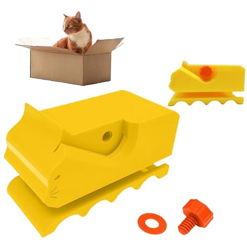 BOSENIYU Kartonstreifenschneider für Katzenkratzer, DIY 3D-gedrucktes Kätzchen-Formschneider-Streifen-Werkzeug für Katzenliebhaber(Gelb) von BOSENIYU