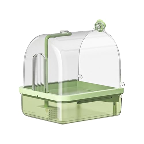 BOSSETY Hängende Badehaus für Vogelkäfig, Vogelbadewanne für käfig, Mit automatischer Wasserversorgungsfunktion, 3 in 1 multifunktionaler Vogelbadewanne, geeignet für eine Vielzahl von Vögeln (Grün) von BOSSETY