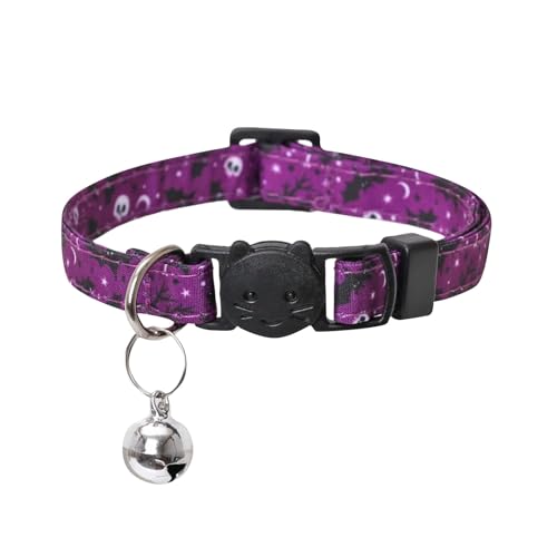 BOSSETY Halsband Hund 18-28 cm, Verstellbar Katzen Halsbänder, Haustier Halsband Mit Fliege und Glocke, kariert, weich und langlebig, süßes Sicherheitshalsband (A) von BOSSETY