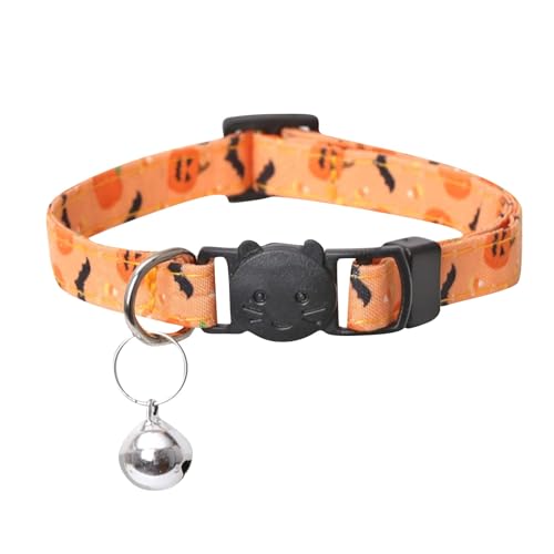 BOSSETY Halsband Hund 18-28 cm, Verstellbar Katzen Halsbänder, Haustier Halsband Mit Fliege und Glocke, kariert, weich und langlebig, süßes Sicherheitshalsband (C) von BOSSETY