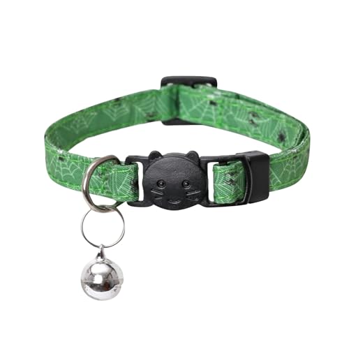 BOSSETY Halsband Hund 18-28 cm, Verstellbar Katzen Halsbänder, Haustier Halsband Mit Fliege und Glocke, kariert, weich und langlebig, süßes Sicherheitshalsband (D) von BOSSETY