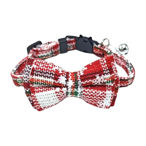 BOSSETY Halsband Hund 18–28 cm Verstellbar, Katzen Halsbänder, Haustier Halsband Mit Fliege und Glocke, weich und langlebig, süßes Sicherheitshalsband (B) von BOSSETY