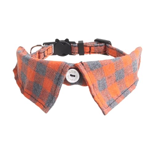 BOSSETY Halsband Hund 28 cm, Katzen Halsbänder, Haustier Halsband Mit Fliege und Glocke, kariert, weich und langlebig, süßes Sicherheitshalsband (A) von BOSSETY