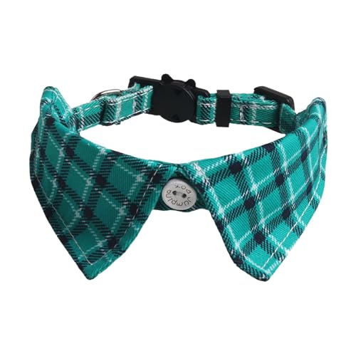 BOSSETY Halsband Hund 28 cm, Katzen Halsbänder, Haustier Halsband Mit Fliege und Glocke, kariert, weich und langlebig, süßes Sicherheitshalsband (E) von BOSSETY
