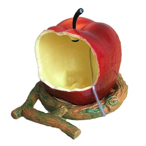 Vogelkäfige, kreative Neuheit-Vogelhäuschen-Simulation, fruchtförmiger Futternapf, Kunstharz, Vogelfutterbecher for Papageien-Vogel-Sprinklerfütterung (Color : Pumpkin shape) ( Color : Apple shape ) von BOSUGE