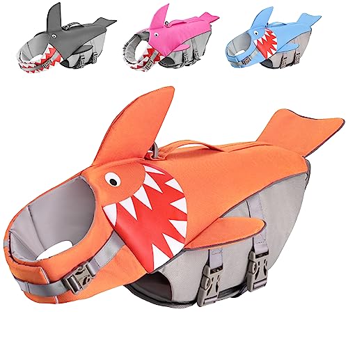 Schwimmweste Hunde Hai zum Schwimmen, Bootfahren, hundeschwimmweste mit Griff und Reflektierend für Kleine Mittlere und Große Hunde Schwimmweste Hunde Hai zum Schwimmen, Bootfahren, hundeschwimmweste mit Griff und Reflektierend für Kleine Mittlere und Große Hunde von BOTEWO