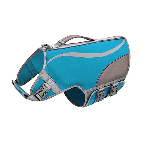 Schwimmweste für Hunde, Bequeme Neopren-Rettungswesten mit Klettverschluss & Einstellbar Rettungsweste Schwimmweste für Hunde, Bequeme Neopren-Rettungswesten mit Klettverschluss & Einstellbar Rettungsweste von BOTEWO
