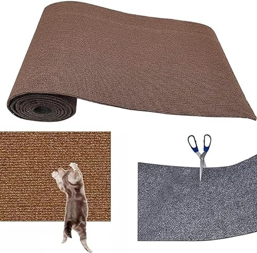 Anti-Kratz-Matte for Katzen | Kratzfester Selbstkleber for Kratzbäume, Sofaecken, Regale, Stufen, Teppiche und Sofaschutz (Color : Brown, Size : 60 * 100cm) von BOTIZR