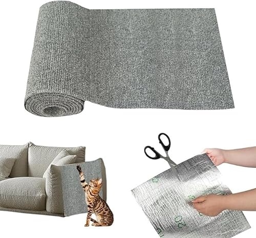Anti-Kratz-Matte for Katzen | Kratzfester Selbstkleber for Kratzbäume, Sofaecken, Regale, Stufen, Teppiche und Sofaschutz (Color : Gray2, Size : 40 * 100cm) von BOTIZR