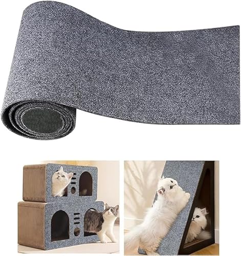 DIY kletternder Kratzbaum for Katzen | Katzenkratzmatte | Zuschneidbarer Selbstklebender Katzenkratzmatten-Aufkleber aus Filz | Kratzmatte for Kletterkatze (Color : Gray1, Size : 60 * 100cm) von BOTIZR