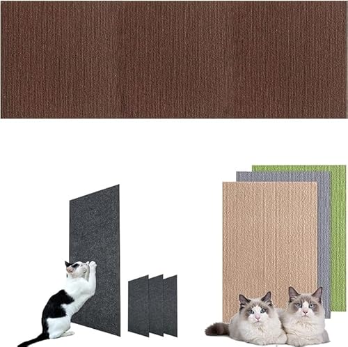 Kann Geschnitten Werden Katzen Kratzmatte Selbstklebend, Kratzmatte Selbstklebend, Kratzschutz Katzenkratzmatte Schützt Teppiche Sofa Möbel Schutz (Color : Brown, Size : 60 * 100cm) von BOTIZR