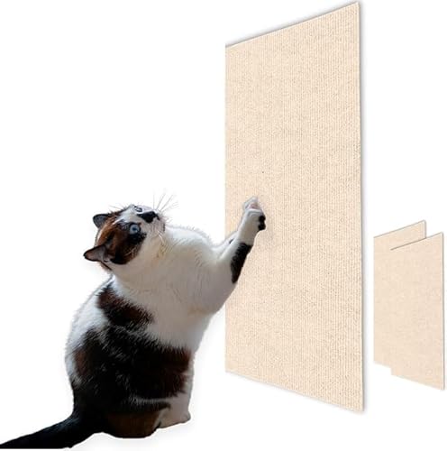 Katzenkratzmatte, Katzenkratzmatte, vielseitiger Selbstklebender Ersatz, einfache Verwendung for Kratzbäume, Katzenwandmöbel, Kratzbäume und Couchschutz (Color : Beige, Size : 5 Pack) von BOTIZR