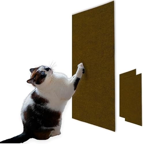 Katzenkratzmatte, Katzenkratzmatte, vielseitiger Selbstklebender Ersatz, einfache Verwendung for Kratzbäume, Katzenwandmöbel, Kratzbäume und Couchschutz (Color : Brown, Size : 5 Pack) von BOTIZR