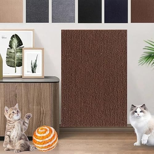 Katzenkratzmatte, Katzenkratzteppich – Möbelschutz, Selbstklebende Katzenkratzmatte, Katzencouchschutz (Color : Brown, Size : 40 * 100cm) von BOTIZR
