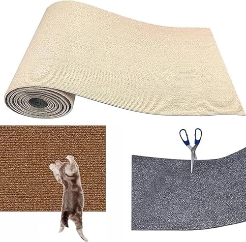 Katzenkratzmatte, horizontale Kratzmatte, rutschfeste Katzenkratzunterlage, Katzenkissen, for Schutz von Teppichen, Möbeln und Sofas (Color : Beige, Size : 60 * 100cm) von BOTIZR