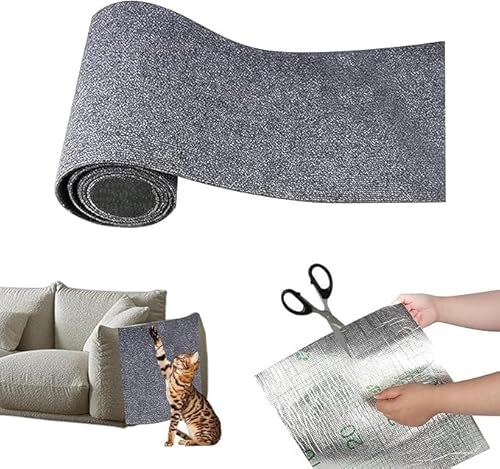 Kratzfester Katzenmöbelschutz, Selbstklebender Katzenkratzbaum, kletternder Katzenkratzbaum, schneidbarer Selbstklebender Sofaschutz (Color : Gray1, Size : 30 * 100cm) von BOTIZR