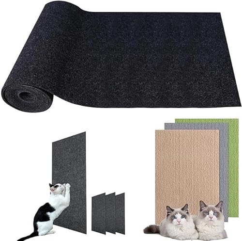 Zuschneidbare Kratzmatte Selbstklebend, Kratzmatte Katze, Kratzschutz Sofa Katze, Kratzmatte Katze Wand Für Schützt Teppiche Sofa Möbelschutz (Color : Black, Size : 30 * 100cm) von BOTIZR