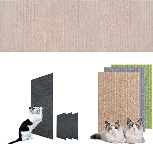 Zuschneidbare Kratzmatte Selbstklebend, Kratzmatte Katze, Kratzschutz Sofa Katze, Kratzmatte Katze Wand Für Schützt Teppiche Sofa Möbelschutz (Color : Khaki, Size : 40 * 100cm) von BOTIZR