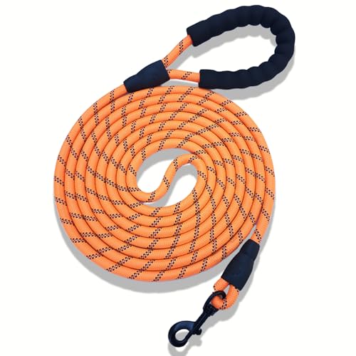 BOTOING Hunde Schleppleine 4.5m reflektierende TauleineWelpen Kleine Mittlere Große Hunde(Orange 4.5m) von BOTOING