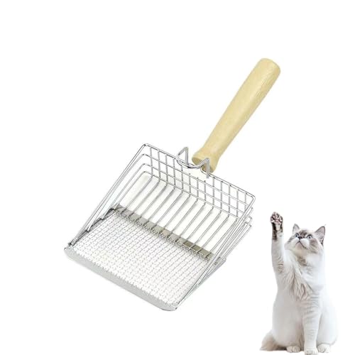 BOTOING Katzenklo Schaufel Metall,Katzenstreuschaufel mit Holzgriff,Katzenschaufel für Katzenklo,Lochabstand 7mm,Länge 27cm für Katzenstreu Klumpstreu Litter Scoop BOTOING Katzenklo Schaufel Metall,Katzenstreuschaufel mit Holzgriff,Katzenschaufel für Katzenklo,Lochabstand 7mm,Länge 27cm für Katzenstreu Klumpstreu Litter Scoop von BOTOING