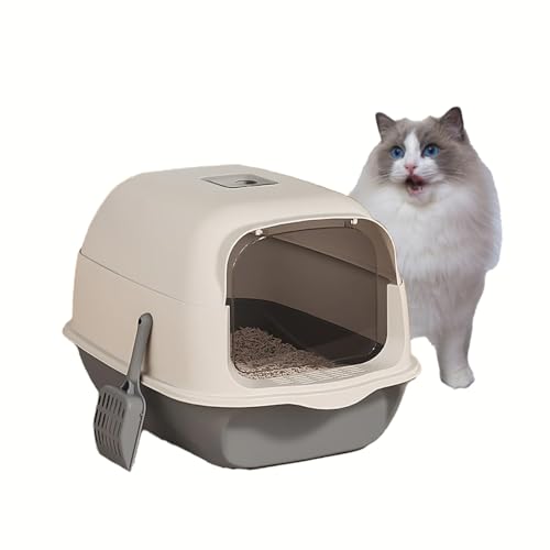 BOTOING mit Deckel Katzenklo,Moderne 50×35×35CM Katzentoilette,speziell für große Katzenrassen(Hochwertiges Grau BOTOING mit Deckel Katzenklo,Moderne 50×35×35CM Katzentoilette,speziell für große Katzenrassen(Hochwertiges Grau von BOTOING