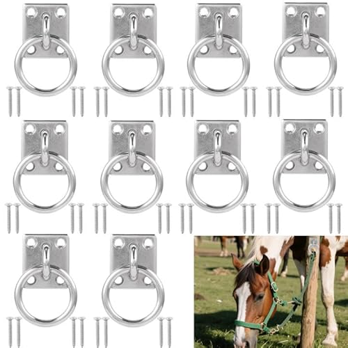 BOUTICOL 10 Stück Pferde-Bindering, robuster Edelstahl-Bindering, Blocker, um zu verhindern, dass Pferde zurückziehen BOUTICOL 10 Stück Pferde-Bindering, robuster Edelstahl-Bindering, Blocker, um zu verhindern, dass Pferde zurückziehen von BOUTICOL