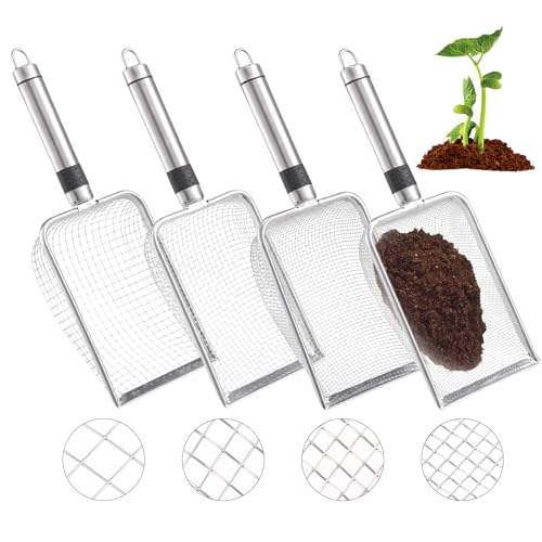 BOUTICOL 4 Stück Gartensieb aus Edelstahl Siebeinsätze Ø 2,2.8,3.8,5,mm Fein Kompostsieb mit Griff Gartensieb für Erde Sandsieb Sieb Erdsieb Steine Unkraut Rostgeschützt BOUTICOL 4 Stück Gartensieb aus Edelstahl Siebeinsätze Ø 2,2.8,3.8,5,mm Fein Kompostsieb mit Griff Gartensieb für Erde Sandsieb Sieb Erdsieb Steine Unkraut Rostgeschützt von BOUTICOL