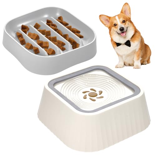 Wassernapf Hund ohne Sabbern 1.5L Mit Anti Schling Napf Trinknapf Hund Schlabber Rutschfester Slow Feeder Hundenapf für Mittelgroße und Große Hunde Katze Wassernapf Hund ohne Sabbern 1.5L Mit Anti Schling Napf Trinknapf Hund Schlabber Rutschfester Slow Feeder Hundenapf für Mittelgroße und Große Hunde Katze von BOUTICOL