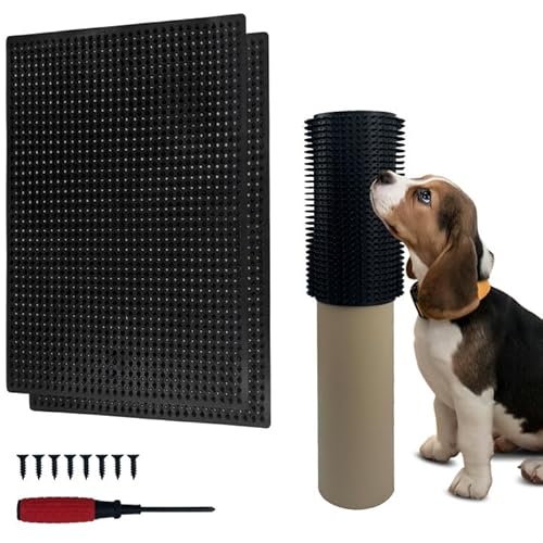BOUTICOL Weiche Kratzmatte für Hunde und Hunde, zur Linderung von Juckreiz, Kratzbaummatte für alle Jahreszeiten, geeignetes Hunde-Massagebett für die Installation an Wand, Garten, Zaun, Sofa (2 Stück BOUTICOL Weiche Kratzmatte für Hunde und Hunde, zur Linderung von Juckreiz, Kratzbaummatte für alle Jahreszeiten, geeignetes Hunde-Massagebett für die Installation an Wand, Garten, Zaun, Sofa (2 Stück von BOUTICOL