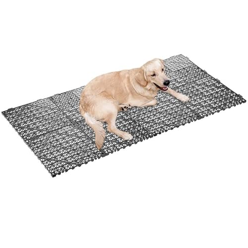Hundehütten-Bodenbelag für Hundegehege im Freien, hält den Hund vom Boden fern (30 x 30 cm), 8 Stück von BOUTICOL