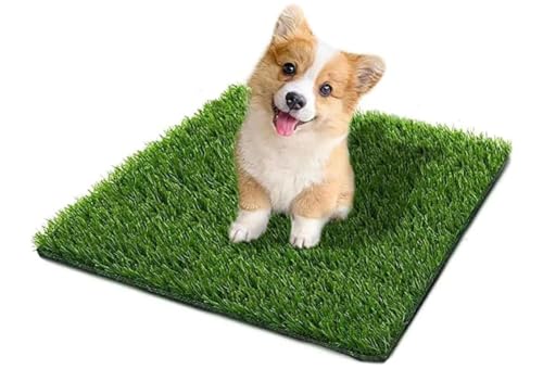 Hundetoilette Ersatzrasen 90x90cm Groß Künstlicher Grasteppich Hunde Rasenteppich Wiederverwendbare Training Welpentoilette Gras Pee Pad für Innenbereich Außenbereich von BOUTICOL