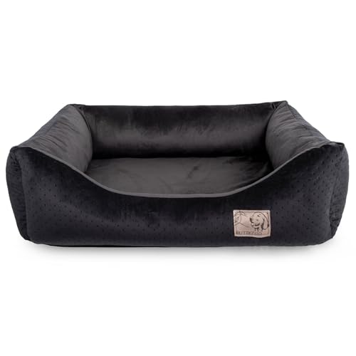 BOUTIQUE ZOO Exclusive Hundebett | Hundeliege, Hundekörbchen mit Kissen | Hundesofa für kleine, mittlere und große Hunde, Velvet Schwarz, XL: 100 x 79 cm BOUTIQUE ZOO Exclusive Hundebett | Hundeliege, Hundekörbchen mit Kissen | Hundesofa für kleine, mittlere und große Hunde, Velvet Schwarz, XL: 100 x 79 cm von BOUTIQUE ZOO