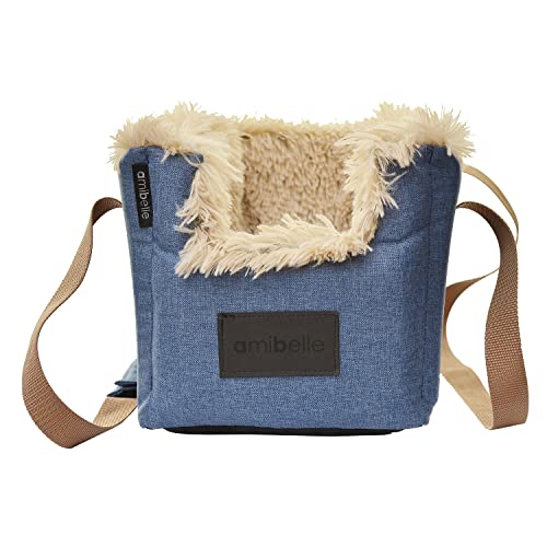 BOUTIQUE ZOO Hunde Armlehn Auto | Universal Autositz Waschbar Abriebfest, Autositz Hund für Mittelkonsol, Vordersitz, Beifahrersitz, Rückbank | Hundetasche, für Kleine Hunde | Farbe: Denim-Imitat von BOUTIQUE ZOO