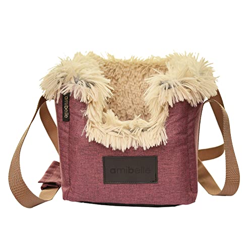 BOUTIQUE ZOO Hunde Armlehn Auto | Universal Autositz Waschbar Abriebfest, Autositz Hund für Mittelkonsol, Vordersitz, Beifahrersitz, Rückbank | Hundetasche, für Kleine Hunde | Farbe: Rotwein von BOUTIQUE ZOO