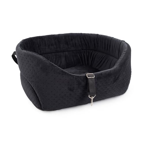 BOUTIQUE ZOO Hunde Autositz Universal Waschbar Abriebfest, Autositz Hund für Vordersitz, Beifahrersitz, Rückbank, Hundebett Hundetasche, S: 39 cm x 32 cm, Schwarz - Wildlederimitat BOUTIQUE ZOO Hunde Autositz Universal Waschbar Abriebfest, Autositz Hund für Vordersitz, Beifahrersitz, Rückbank, Hundebett Hundetasche, S: 39 cm x 32 cm, Schwarz - Wildlederimitat von BOUTIQUE ZOO