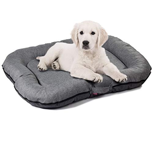 BOUTIQUE ZOO Hundebett - Wasserfest, Waschbar Hundematte aus Codura | In & Outdoor für kleine Hunde | Farbe: Grau, Größe S: 70 x 50 cm von BOUTIQUE ZOO