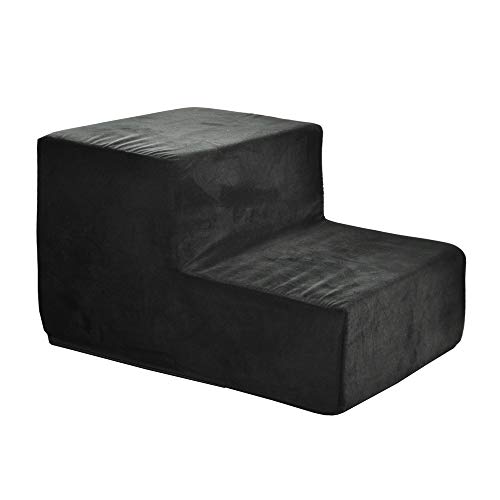 BOUTIQUE ZOO Hundetreppe 30 cm hoch | Katzentreppe Haustiertreppe | 2 Stufen | Hunde Katzen Haustier | für Bett und Auto | Trepp für kleine Hund | Samtstoff | Farbe: Velvet: Schwarz BOUTIQUE ZOO Hundetreppe 30 cm hoch | Katzentreppe Haustiertreppe | 2 Stufen | Hunde Katzen Haustier | für Bett und Auto | Trepp für kleine Hund | Samtstoff | Farbe: Velvet: Schwarz von BOUTIQUE ZOO